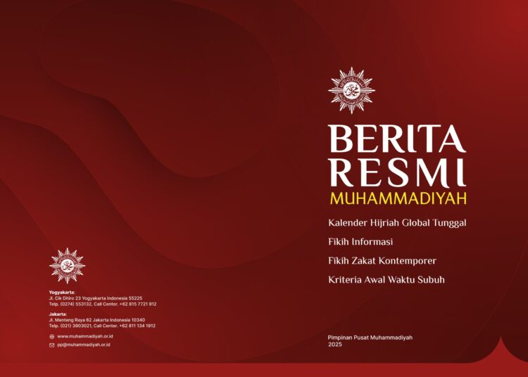 Gambar Berita Resmi Muhammadiyah Mengenai Kalender Hijriah Global Tunggal (KHGT), Fikih Informasi, Fikih Zakat Kontemporer, dan Kriteria Awal Waktu Subuh.